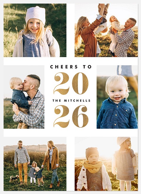 Golden Cheer Holiday Photo Cards