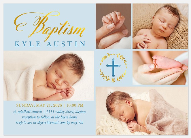 Bright Baptism Baptism Christening Invitations