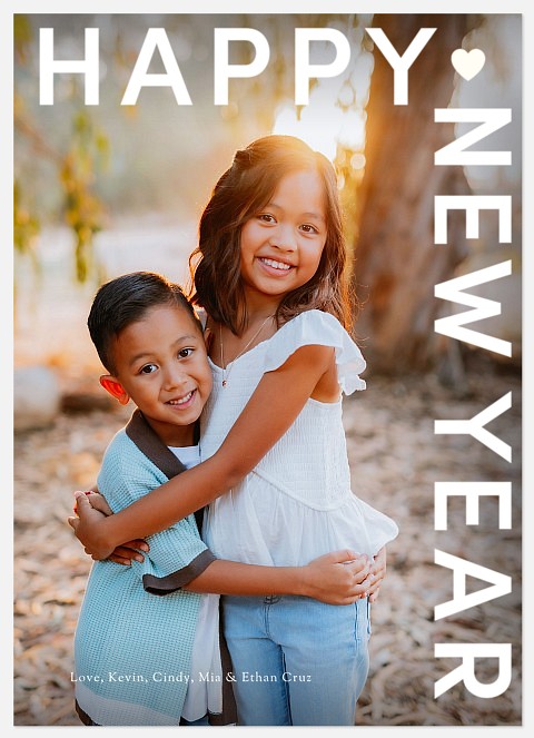 Modern Corner Heart Holiday Photo Cards