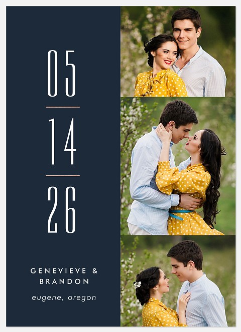 Stacked Date Save the Date Photo Cards