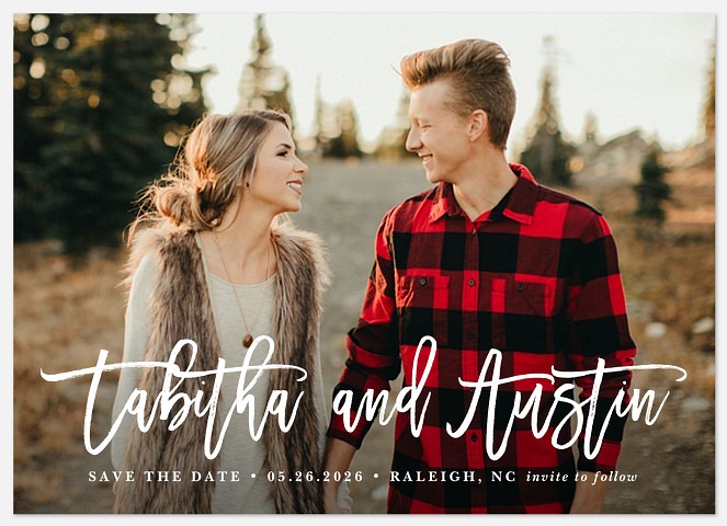 Modern Names Save the Date Photo Cards