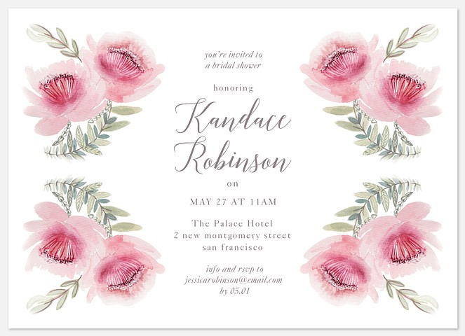 Romantic Roses Bridal Shower Invitations