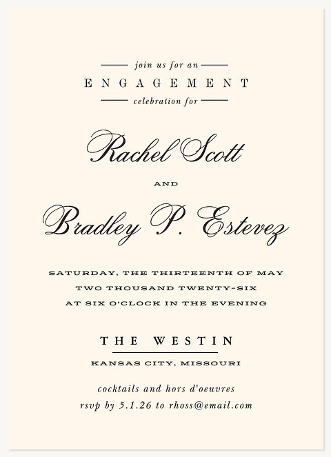 Royal Buttercream Engagement Party Invitations
