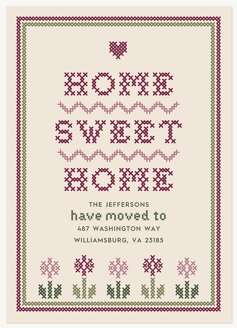Cross Stitch Moving Announcements