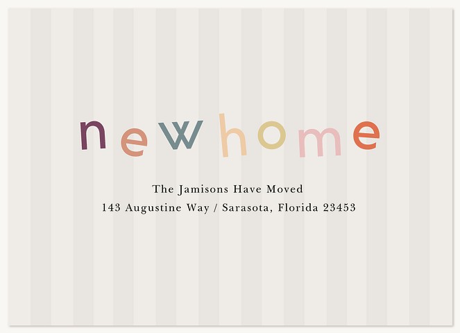 Playful Stripes Moving Announcements