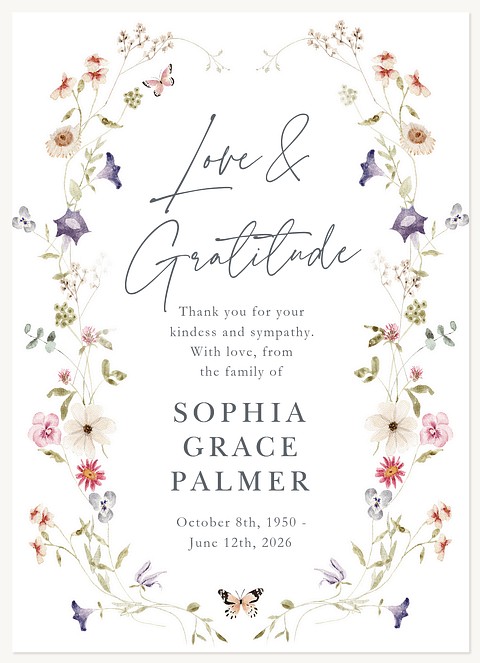 Lovely Foliage Memorial & Sympathy Cards