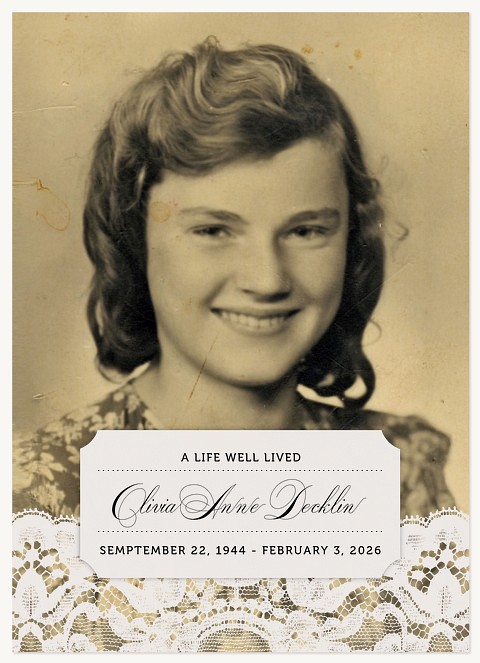 Vintage Grace Memorial & Sympathy Cards