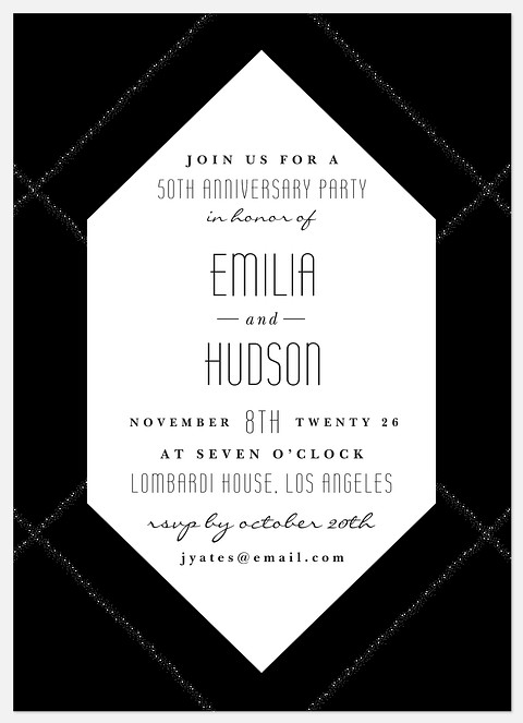 Luxe Gemstone Anniversary Invitations