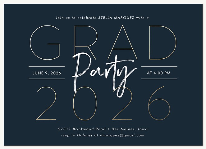 Stylish Mix Graduation Party Invitations
