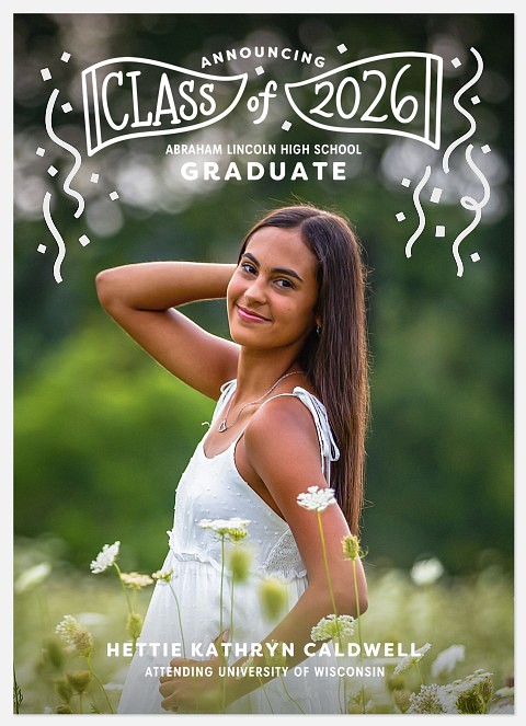Pennant & Confetti Graduation Cards