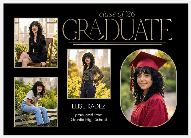 Gilded Deco Graduation Cards