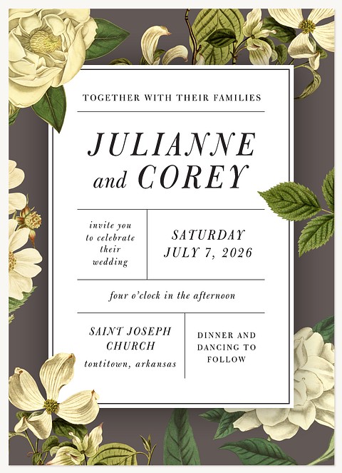Vintage Garden Wedding Invitations