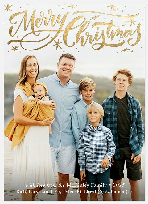 Gilded Stars Holiday Photo Cards