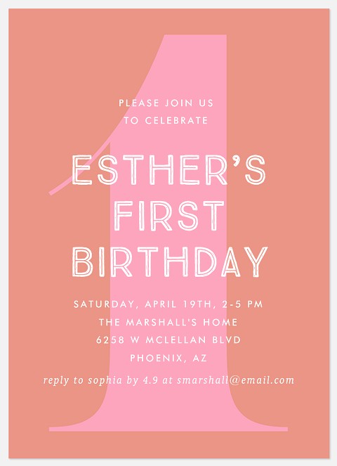 Simply One Kids' Birthday Invitations