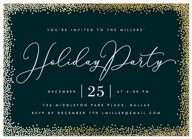 Uptown Sparkle Holiday Party Invitations