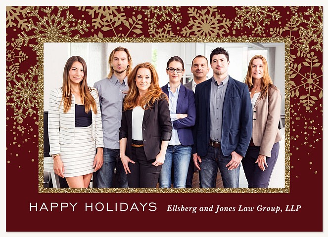 Cascading Snowfall Business Holiday Cards