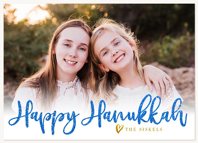 Glittering Blue Hanukkah Cards