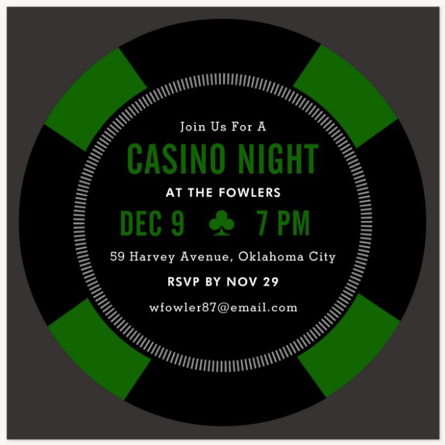 Poker Chip Party Invitations