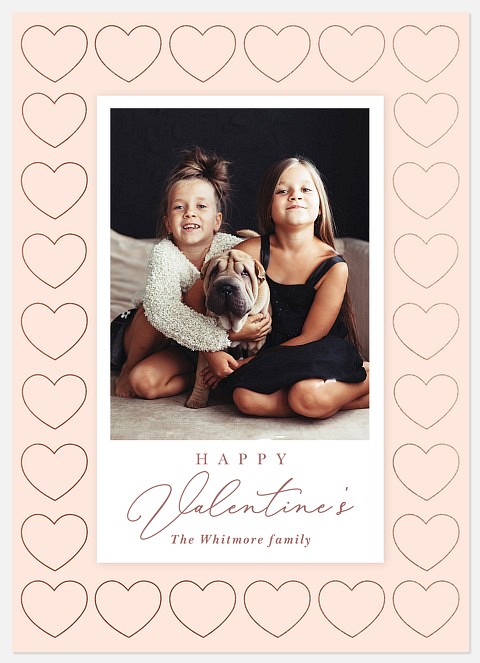 Modern Blush Valentine Photo Cards