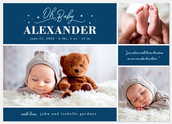 Brightest Star Baby Birth Announcements