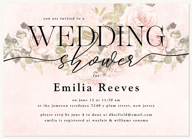 Rose Letters Bridal Shower Invitations
