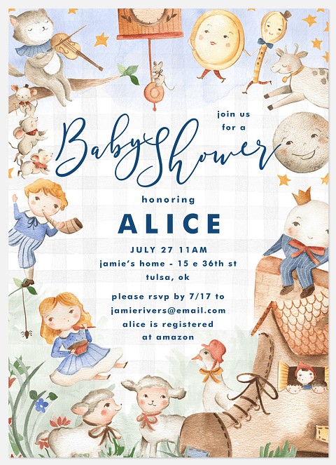 Nursery Rhymes Baby Shower Invitations