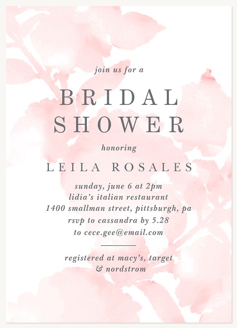 Watercolor Flora Bridal Shower Invitations