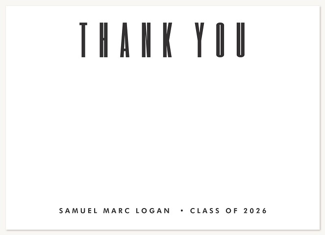 Modern Type Graduation Thank You Cards