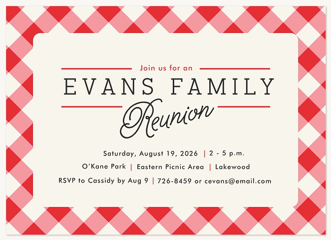 Picnic Table Party Invitations