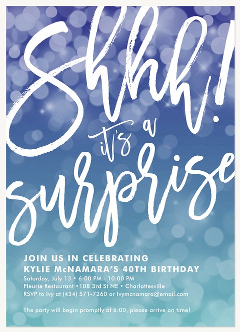 Bubbly Surprise Adult Birthday Party Invitations