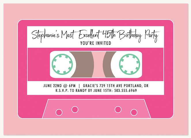 Mix Tape Adult Birthday Party Invitations