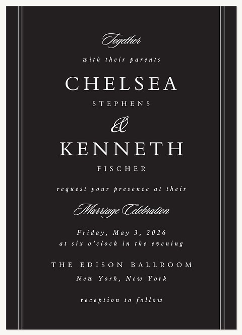 Formally Stated Wedding Invitations