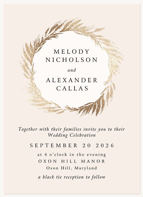 Laurel Wreath Wedding Invitations