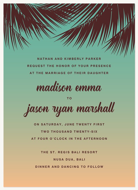 Sunset Palms Wedding Invitations