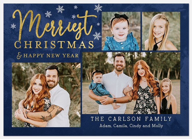 Indigo Sparkle Holiday Photo Cards