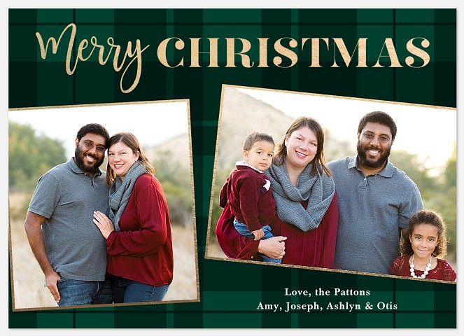Forest Tartan Holiday Photo Cards
