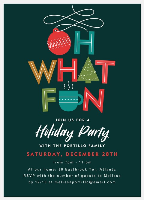 Iconic Fun Holiday Party Invitations