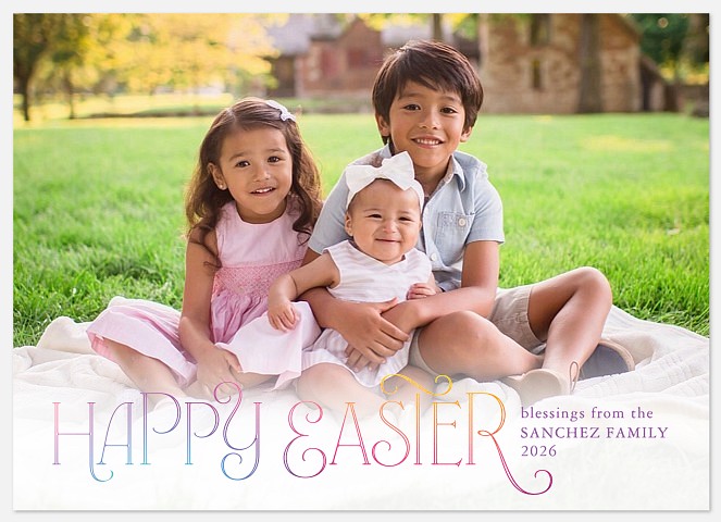 Pastel Gradient Easter Photo Cards