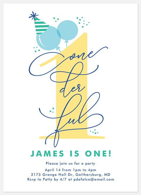 Very One-derful Kids' Birthday Invitations