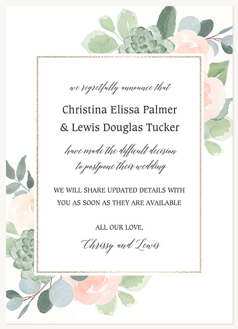 Framed Flora Change the Date Cards