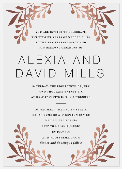 Seabloom Anniversary Invitations