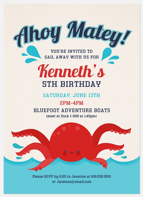 Ahoy Kids' Birthday Invitations