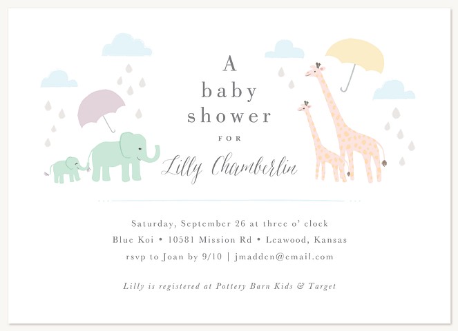 Animal Showers Baby Shower Invites