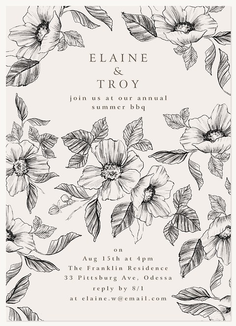 Etched Garden Summer Party Invitations
