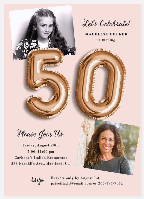 Party Balloons Adult Birthday Invitations