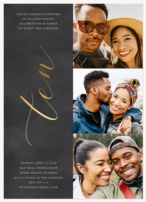 Calligraphic Year Wedding Anniversary Invitations