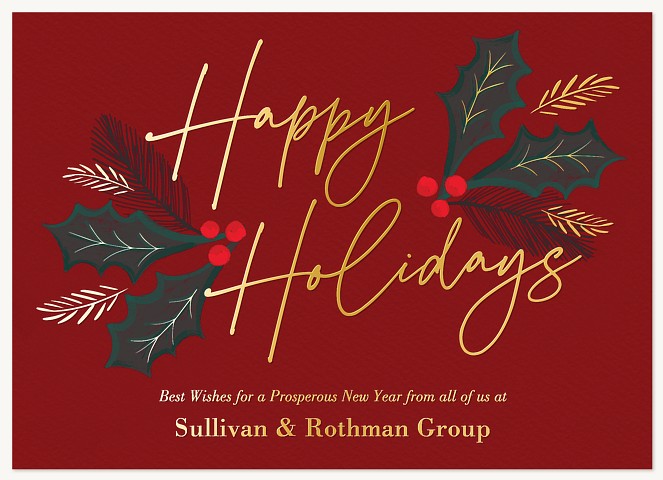 Crimson Cheer Business Holiday Cards