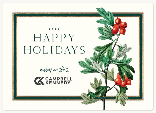 Vintage Berries Holiday & Christmas Magnet Cards