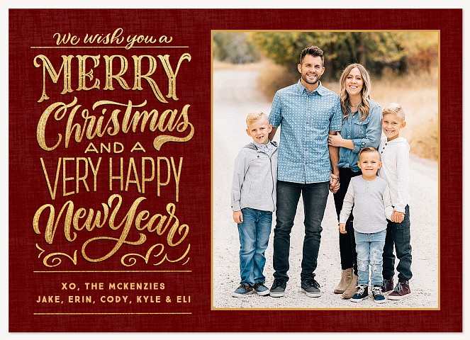 Glittering Wishes Personalized Holiday Cards