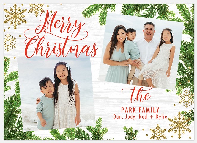 Snowflake Branches Holiday Photo Cards